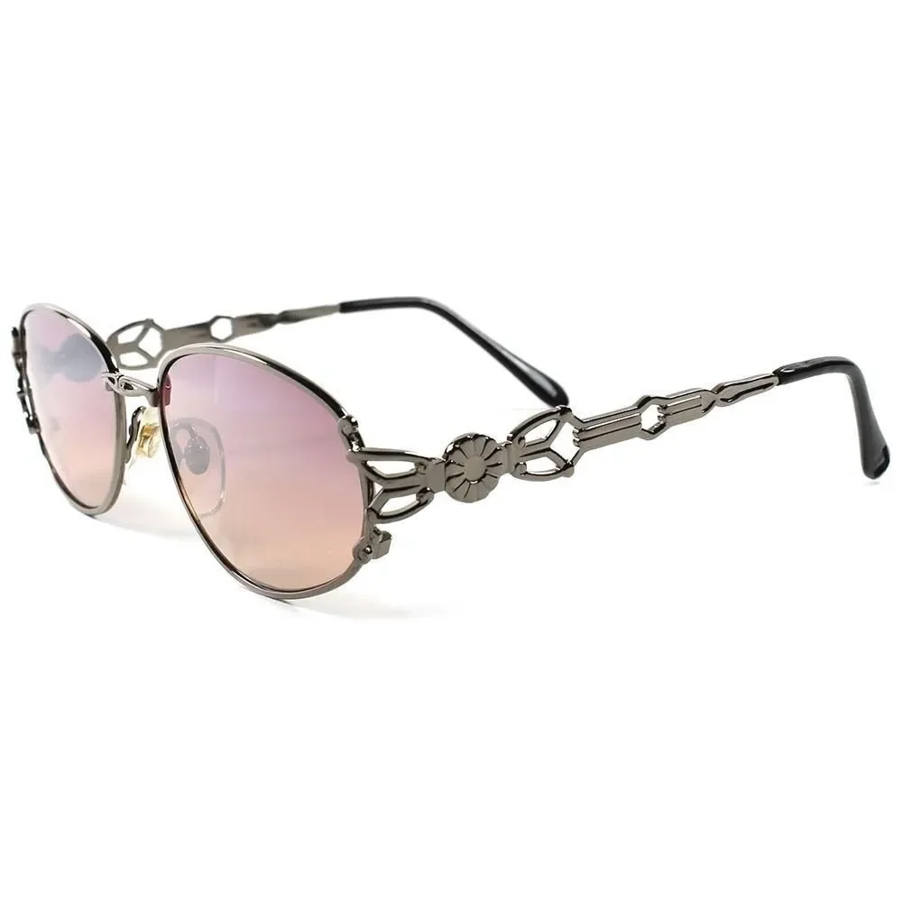 True Vintage Designer Style Womens Brown Lens Oval Sunglasses